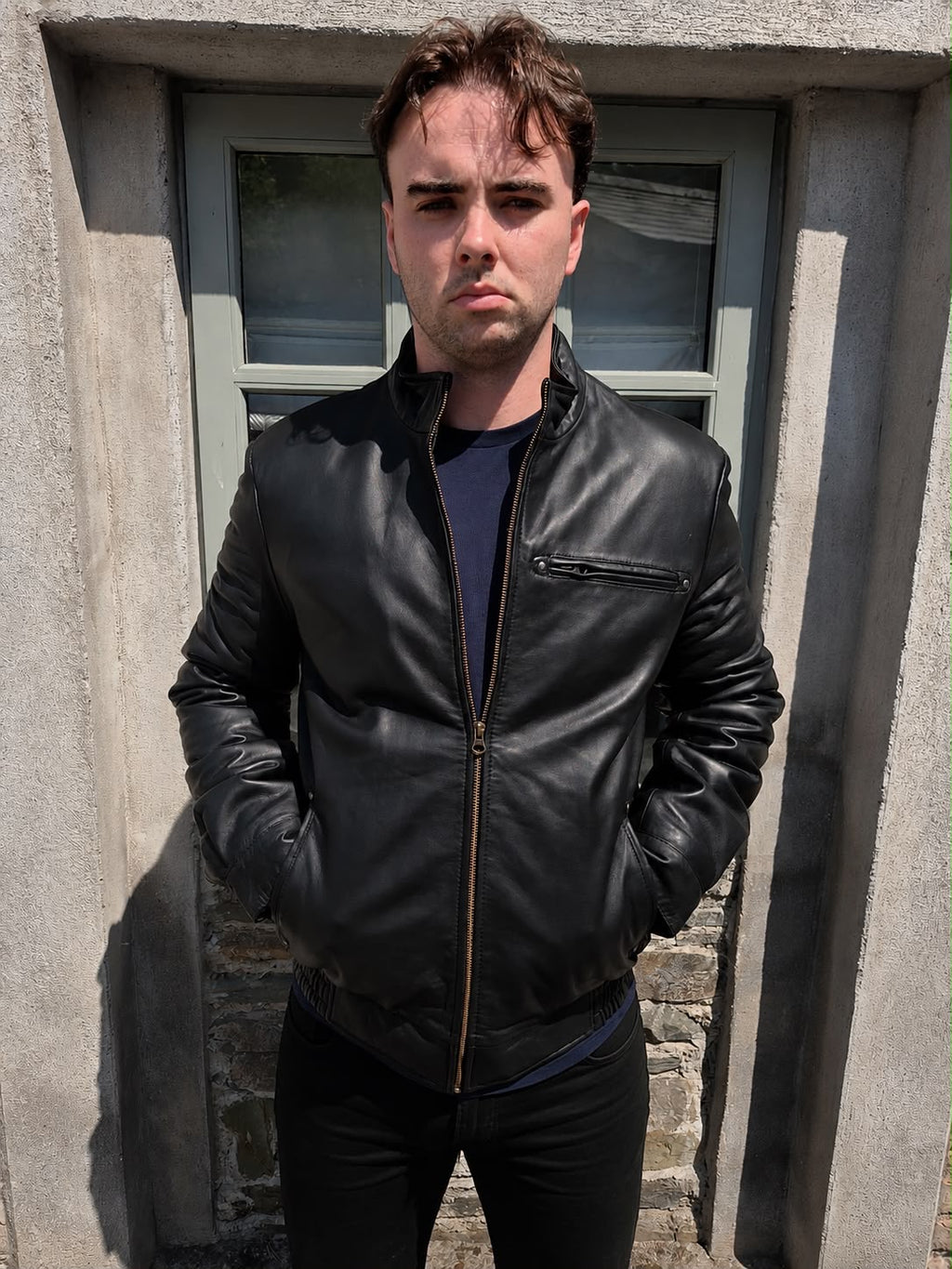 BOMBER LEATHER JACKET